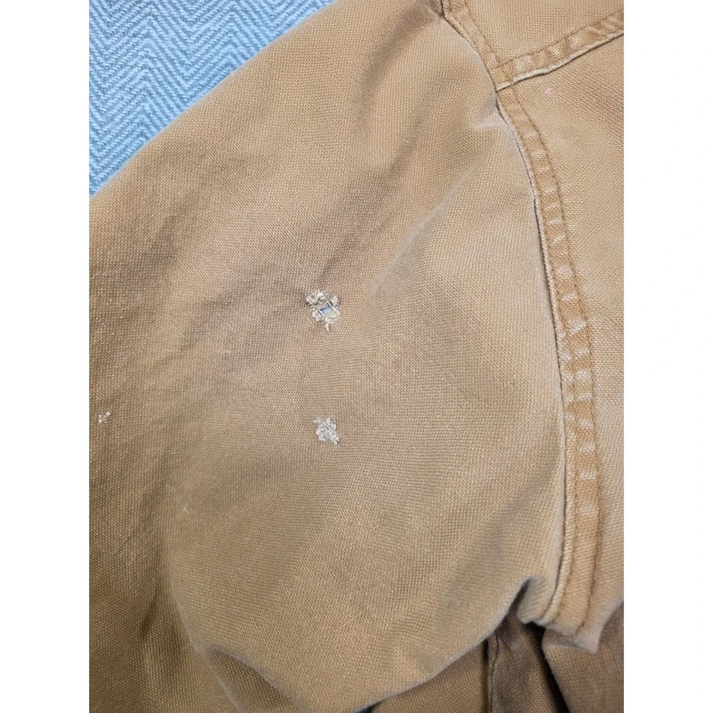 Genuine Dickies Mens Brown Canvas Hooded Shirt Jacket Quilted Lined Medium 38-40